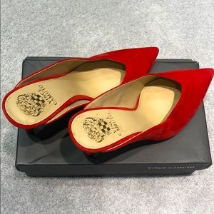 Vince Camuto never worn red mules